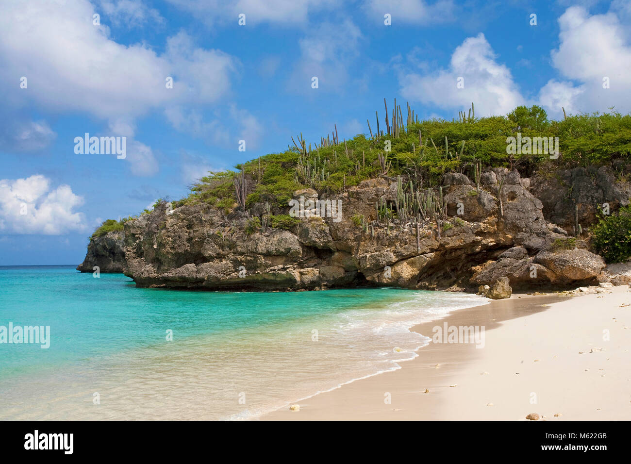La playa más popular 'Grote Knip', Curazao, Antillas Neerlandesas, Caribe, Mar Caribe Foto de stock