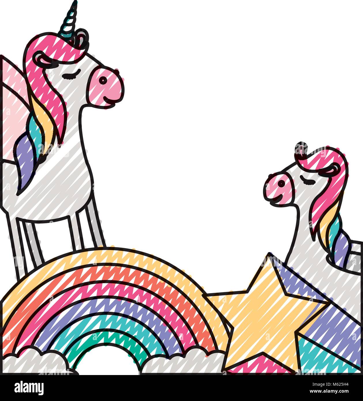 pic Arcoiris Imágenes De Unicornios Kawaii https www alamy es foto lindo unicornio con arco iris y estrellas personaje kawaii 175839920 html