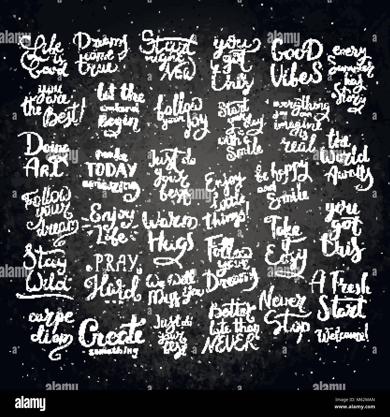 Gran Conjunto De Frases Letras Vector Dibujados A Mano Moderna