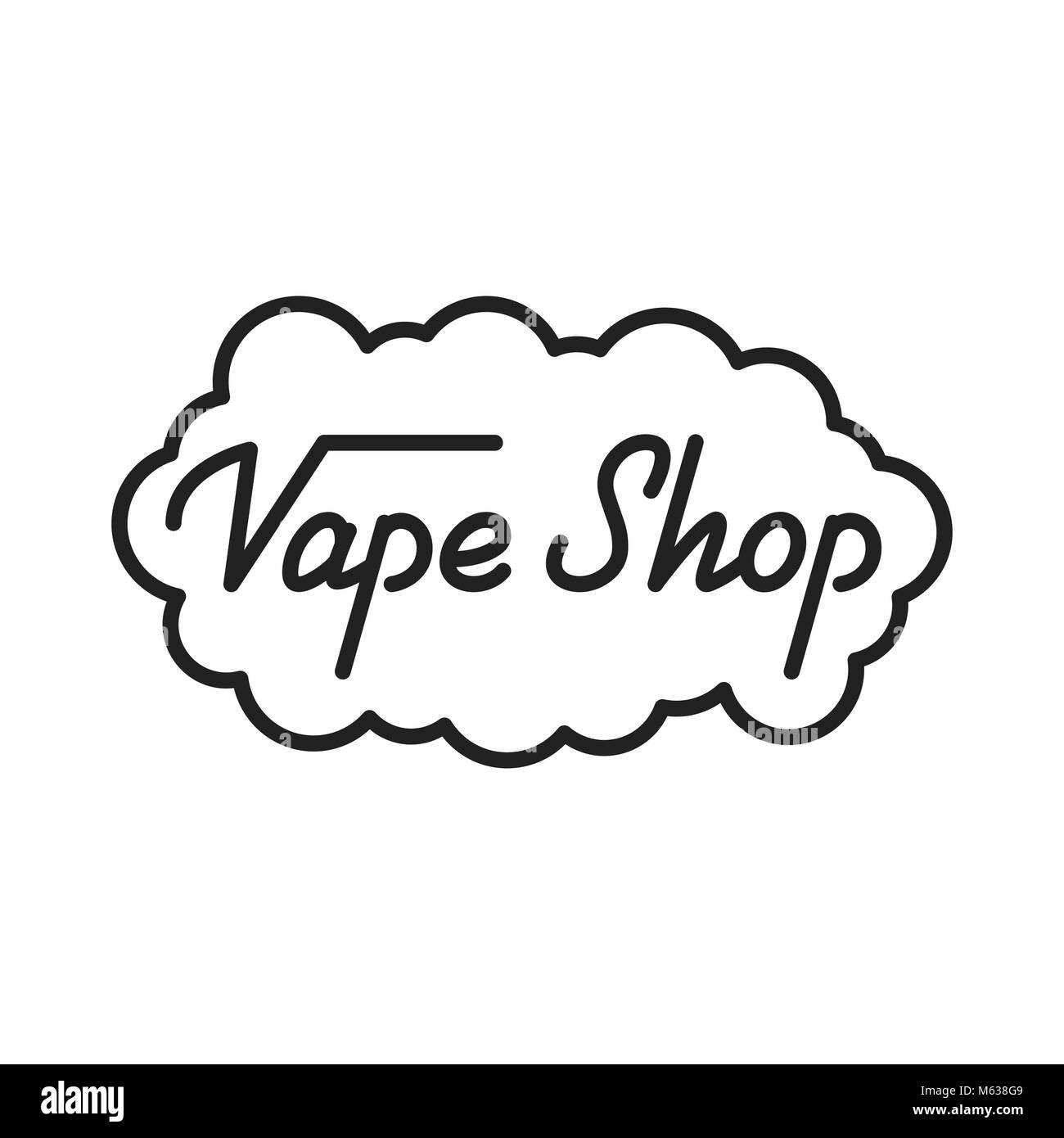 Vape Shop. Vape Shop rotulación ilustración. Vape Tienda emblema