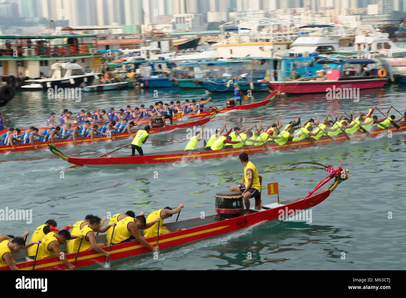 Dragon Boat Race, Shau Kei Wan, La Isla de Hong Kong, Hong Kong, China Foto de stock