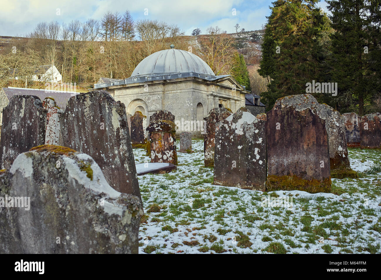 El Mausoleo de Johnstone para John Johnstone de Alva en Bentpath Westerkirk cementerio cerca de Dumfries y Galloway, diseñado en1790 por Robert Adam Foto de stock