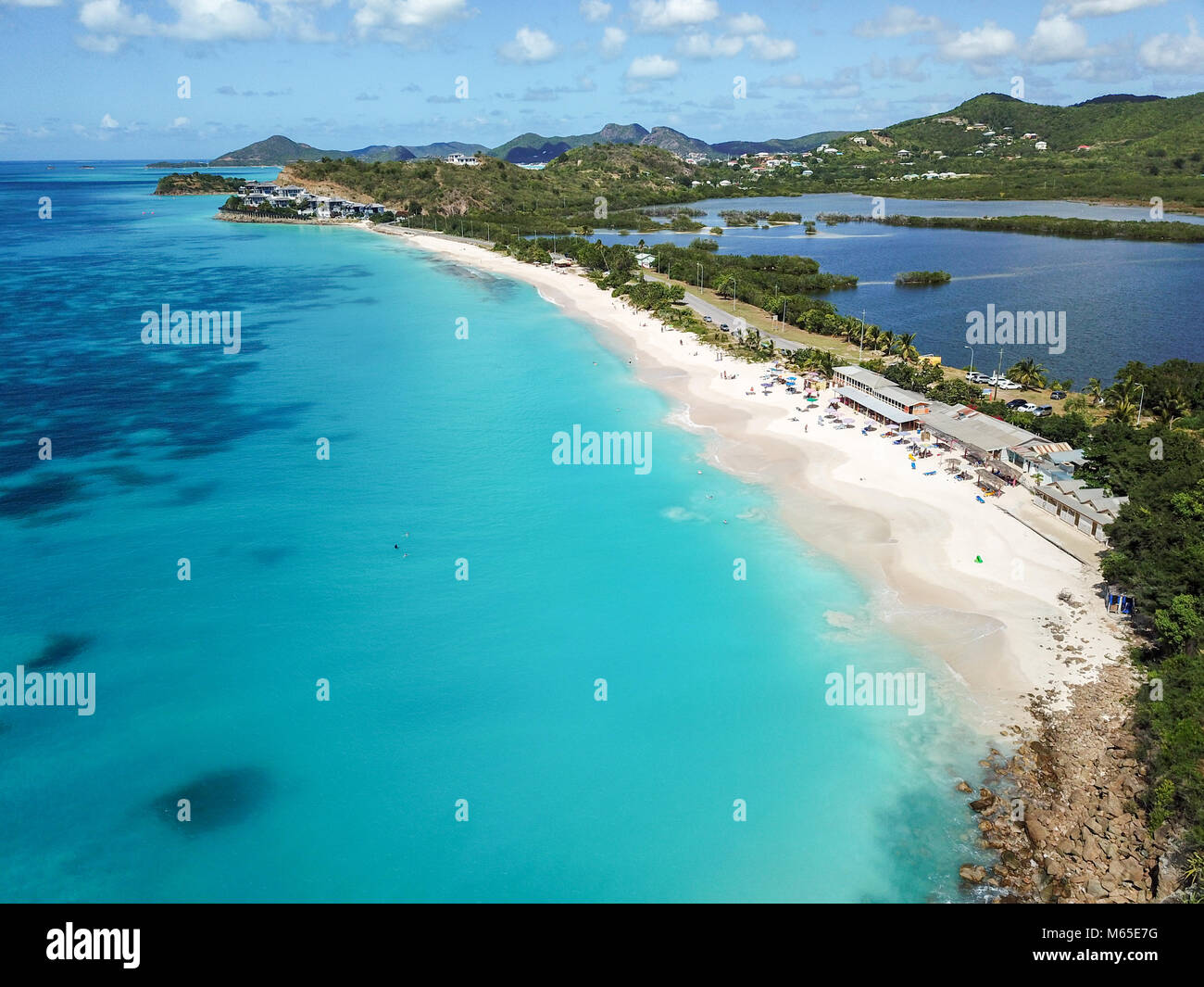 Playa de Darkwood, mitad Hyde Bay, Antigua Foto de stock