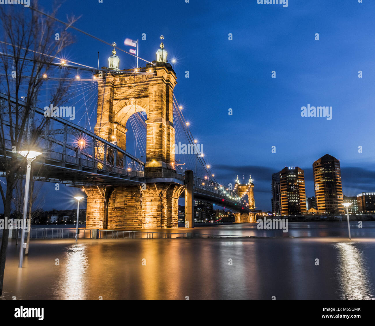 Cincinnati, Ohio de inundación del río 2018 Foto de stock