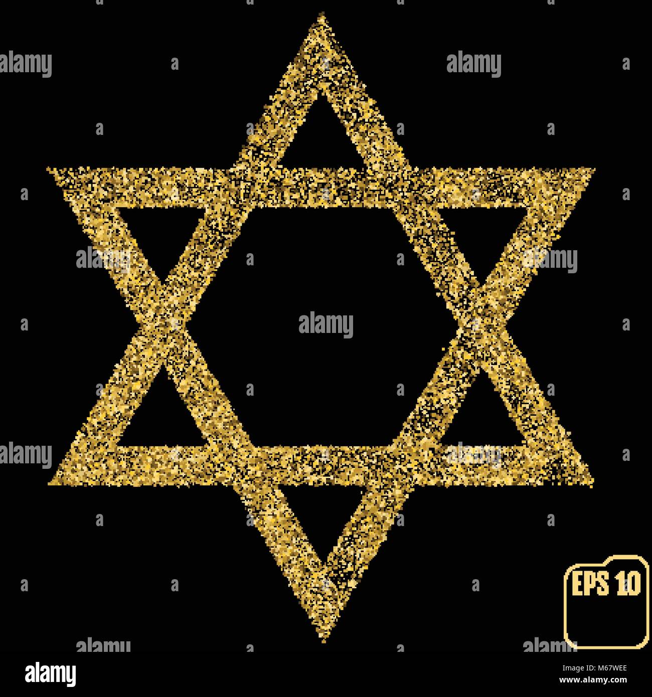 El judaísmo david, judío, Israel estrella. Sello de Salomon icono.  Ilustración vectorial. Concepto de oro Imagen Vector de stock - Alamy