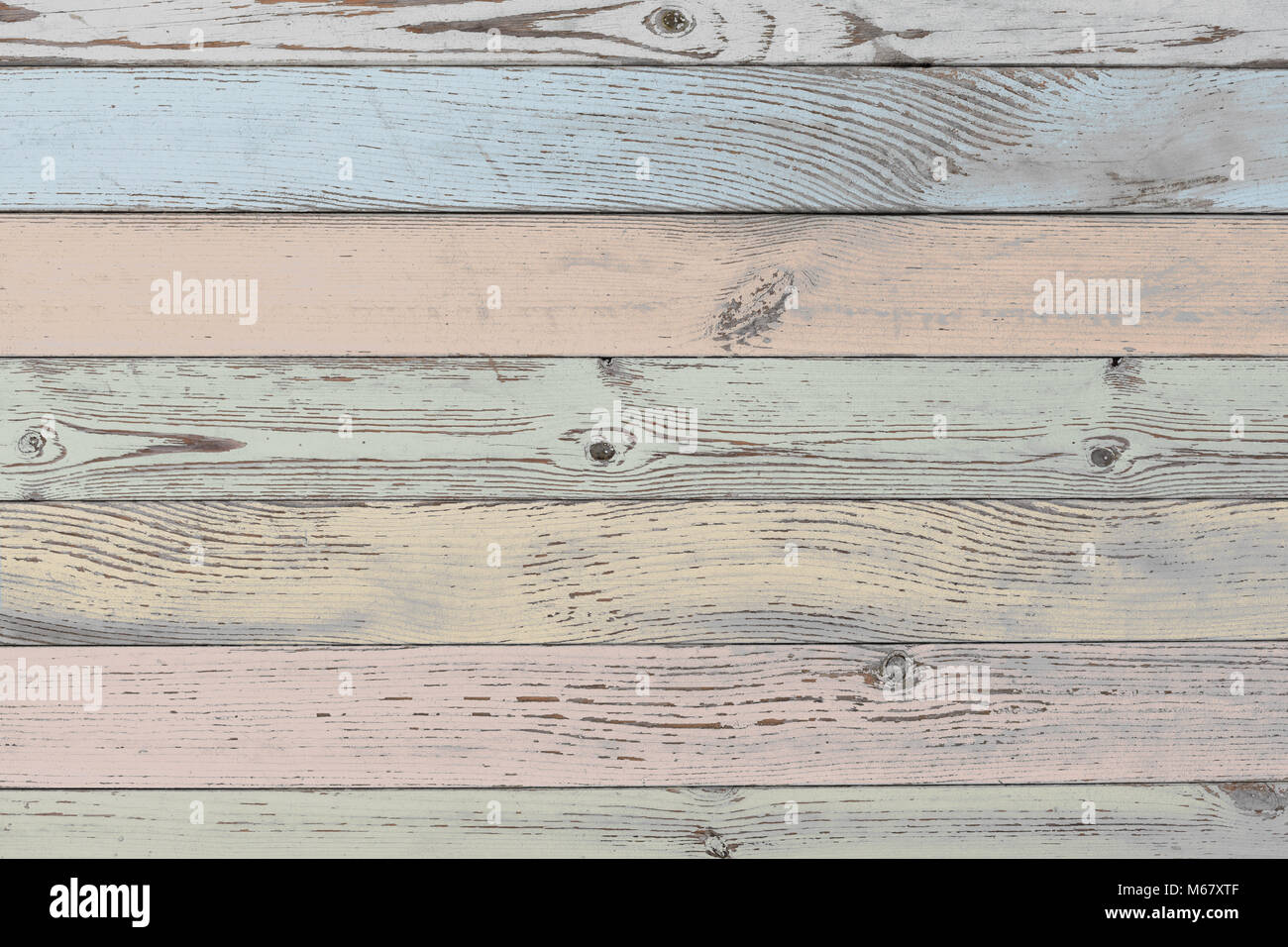 Fondo o textura de madera con tablones de color pastel Foto de stock