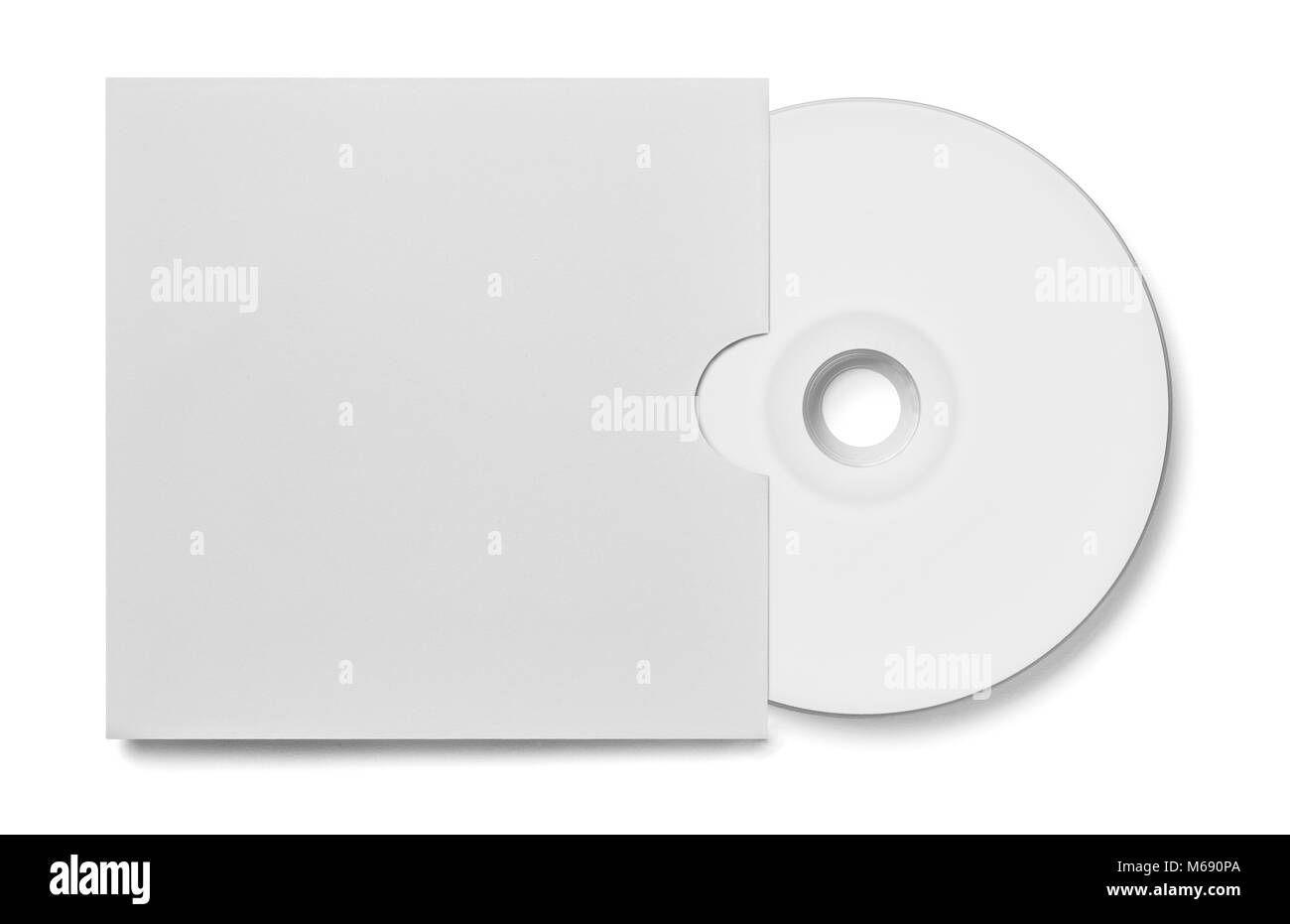 Cierre de un disco CD DVD sobre fondo blanco. Foto de stock