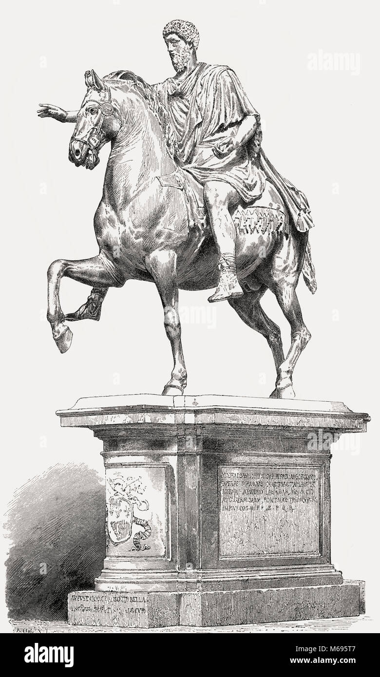 La estatua ecuestre de Marco Aurelio, Marcus Aurelius Antoninus