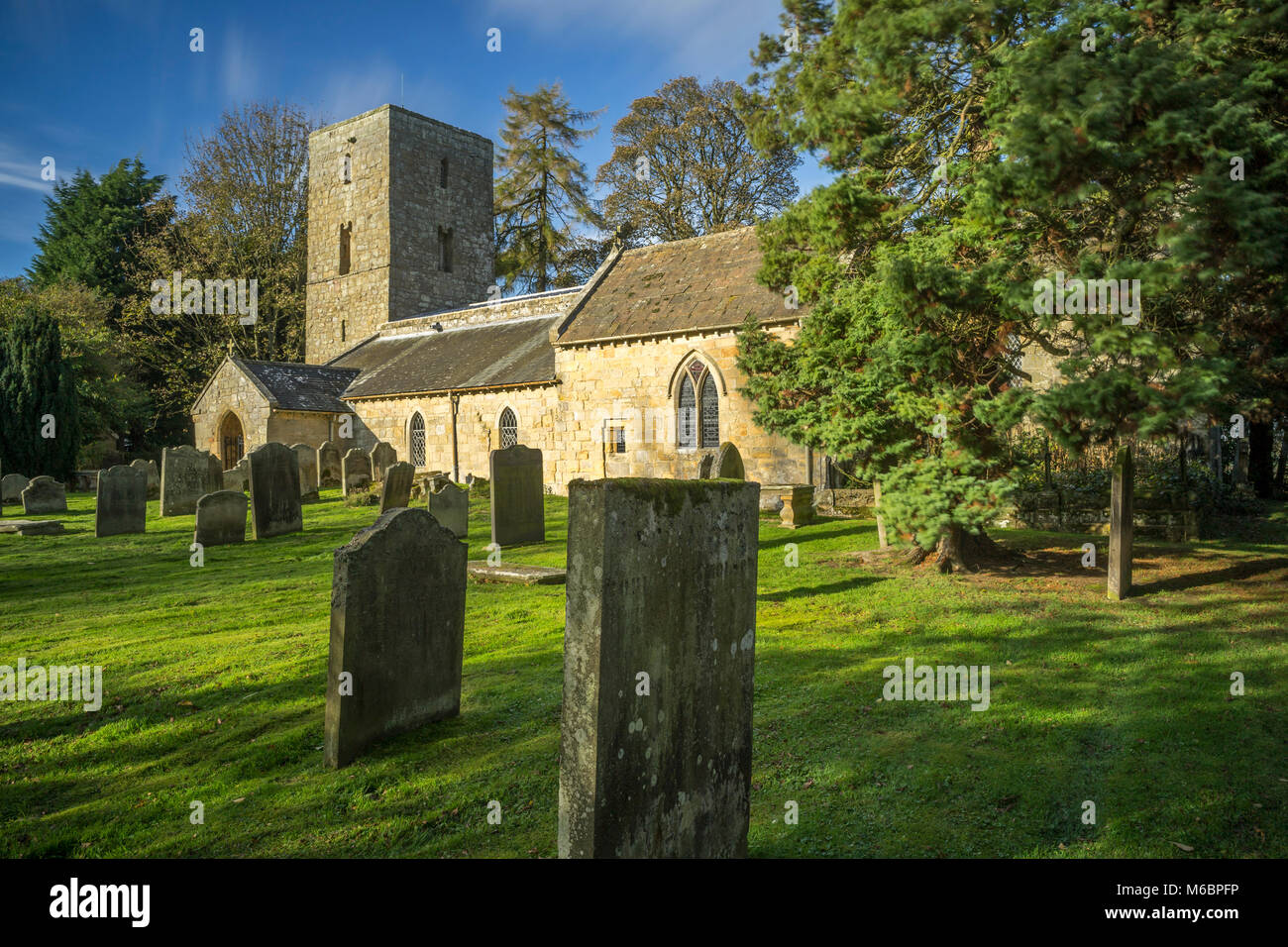 La Iglesia de San Andrés, Bolam, Northumberland, Inglaterra Foto de stock