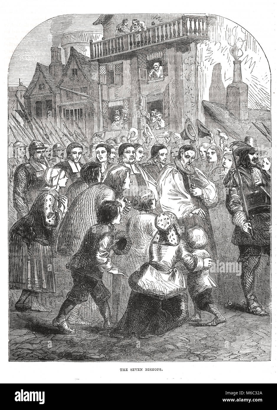 Los siete obispos, siendo acompañado a juicio, 1688 Foto de stock