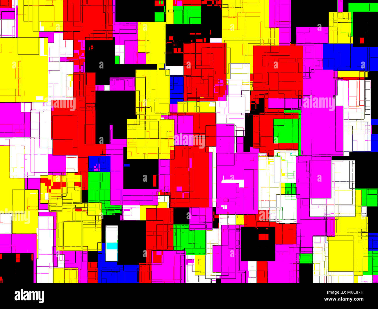 Resumen multi-bloque de colores de fondo de la trama. Foto de stock