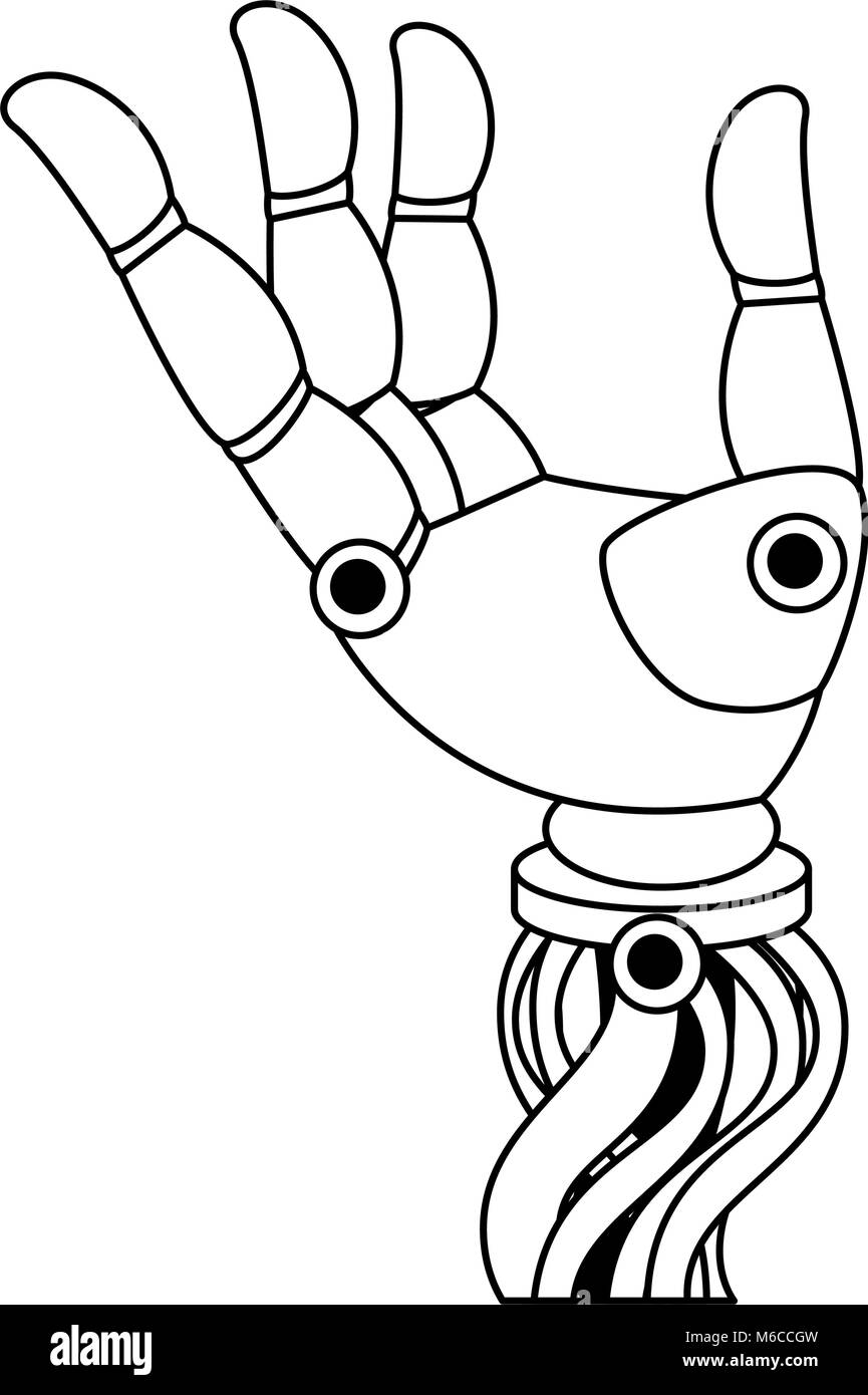 El icono de la mano del robot humanoide Imagen Vector de stock - Alamy