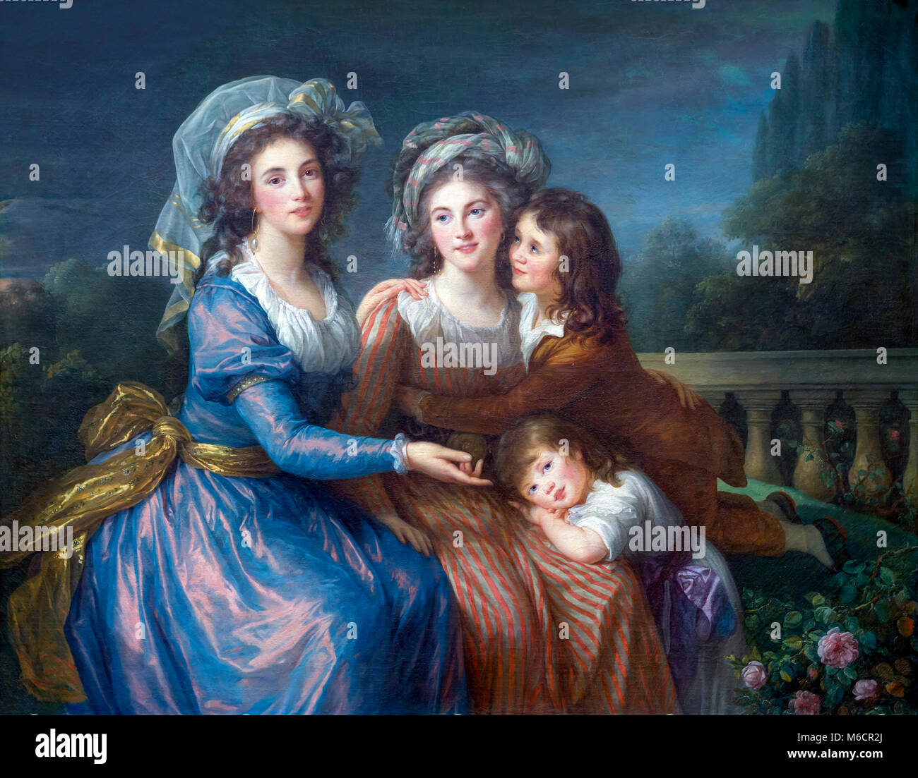 La marquesa de Pezay y la Marquesa de Rouge con sus hijos Alexis y Adrien, Elizabeth Louise Vigee Le Brun, 1787, Galería Nacional de Arte, Washin Foto de stock