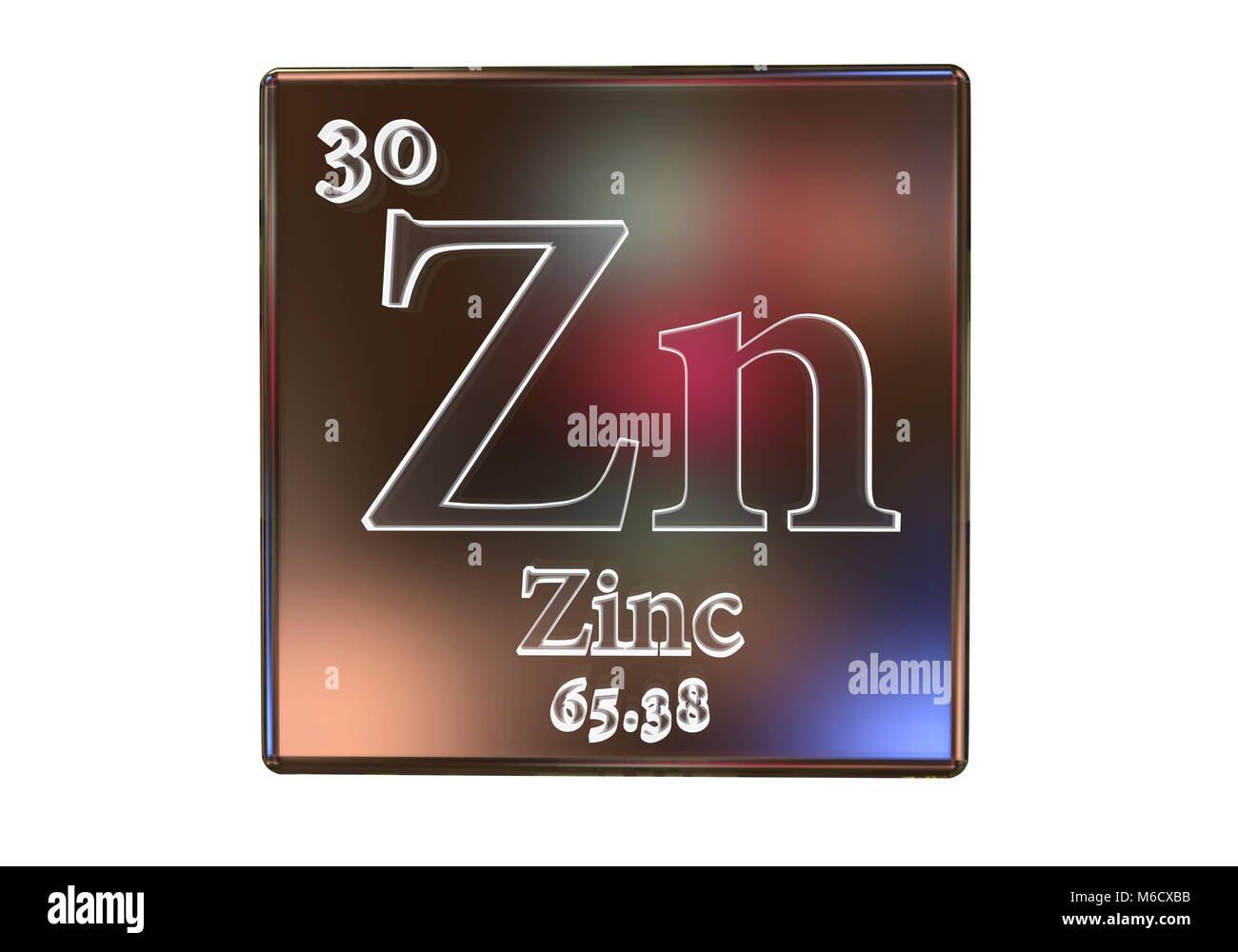 Elemento químico de Zinc, equipo de ilustración. Foto de stock