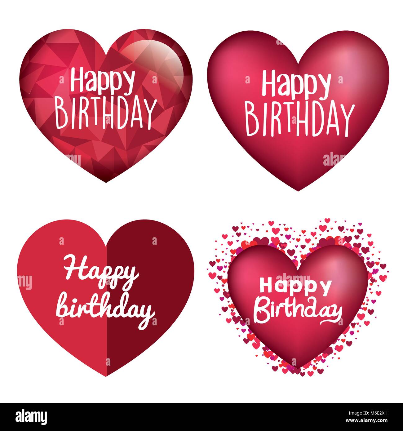 Feliz cumpleaños tarjeta con Corazon de amor Imagen Vector de stock - Alamy