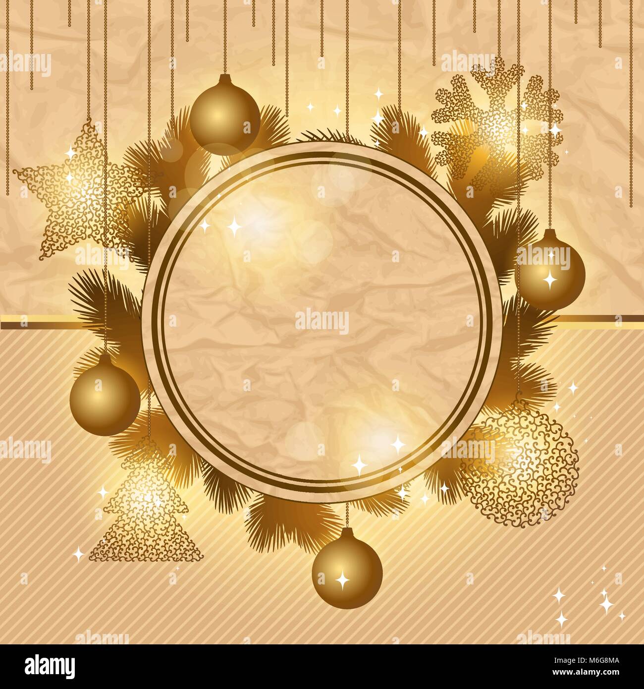 Elegante fondo de Navidad con bolas de oro noche Imagen Vector de stock -  Alamy