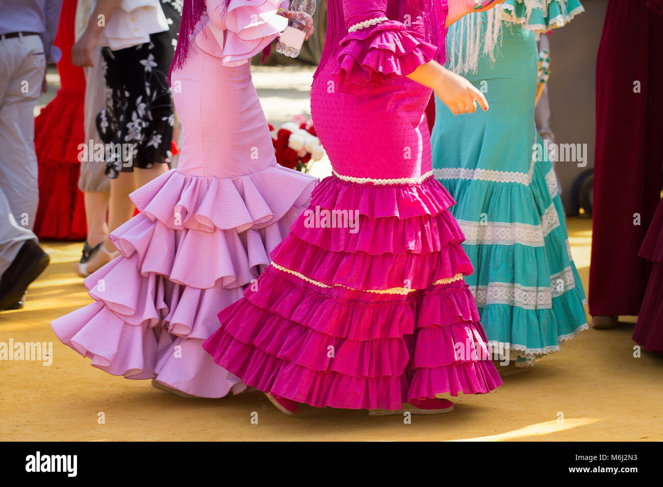 Mujer tradicional falda flamenco Foto de stock