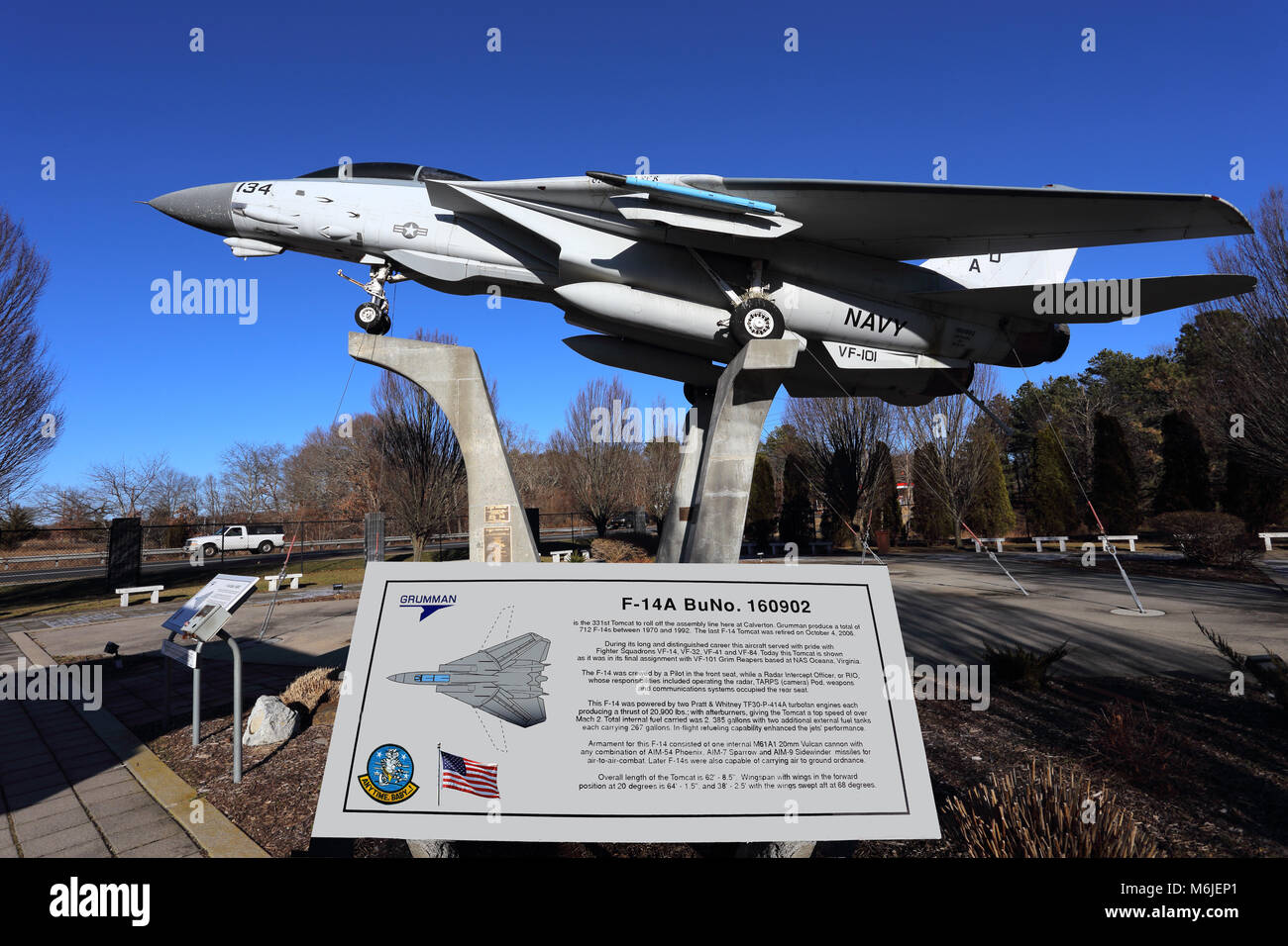 F-14 Tomcat en exhibición en Grumman Memorial Park de Long Island, en Nueva York Calverton Foto de stock