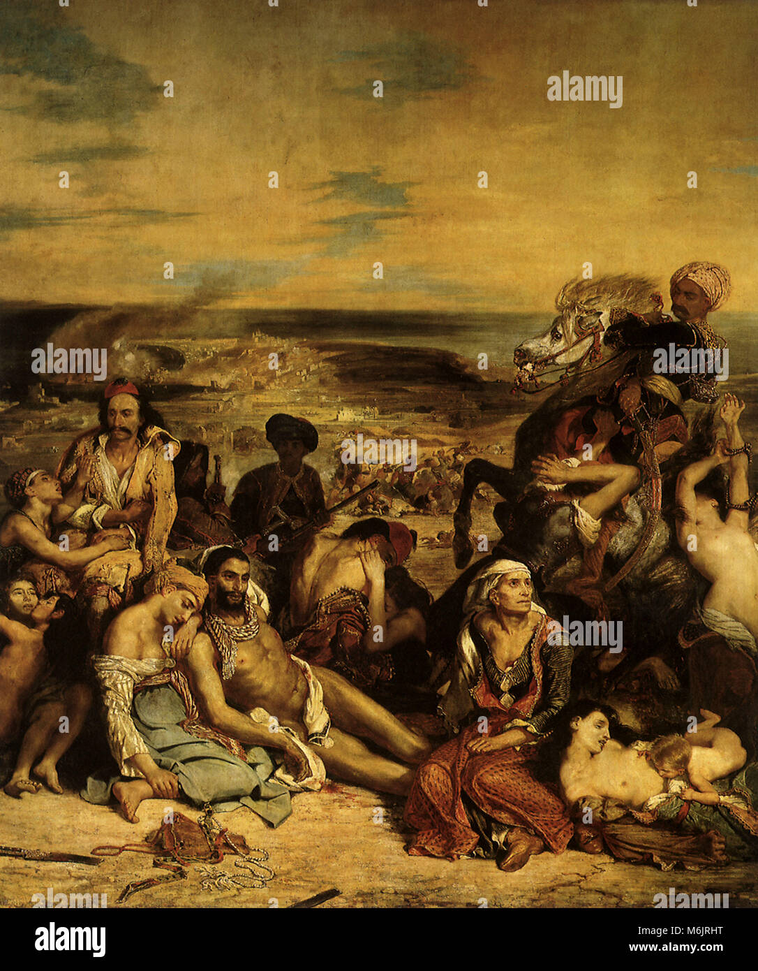 La masacre de Chios, Delacroix, Eugene, 1800. Foto de stock