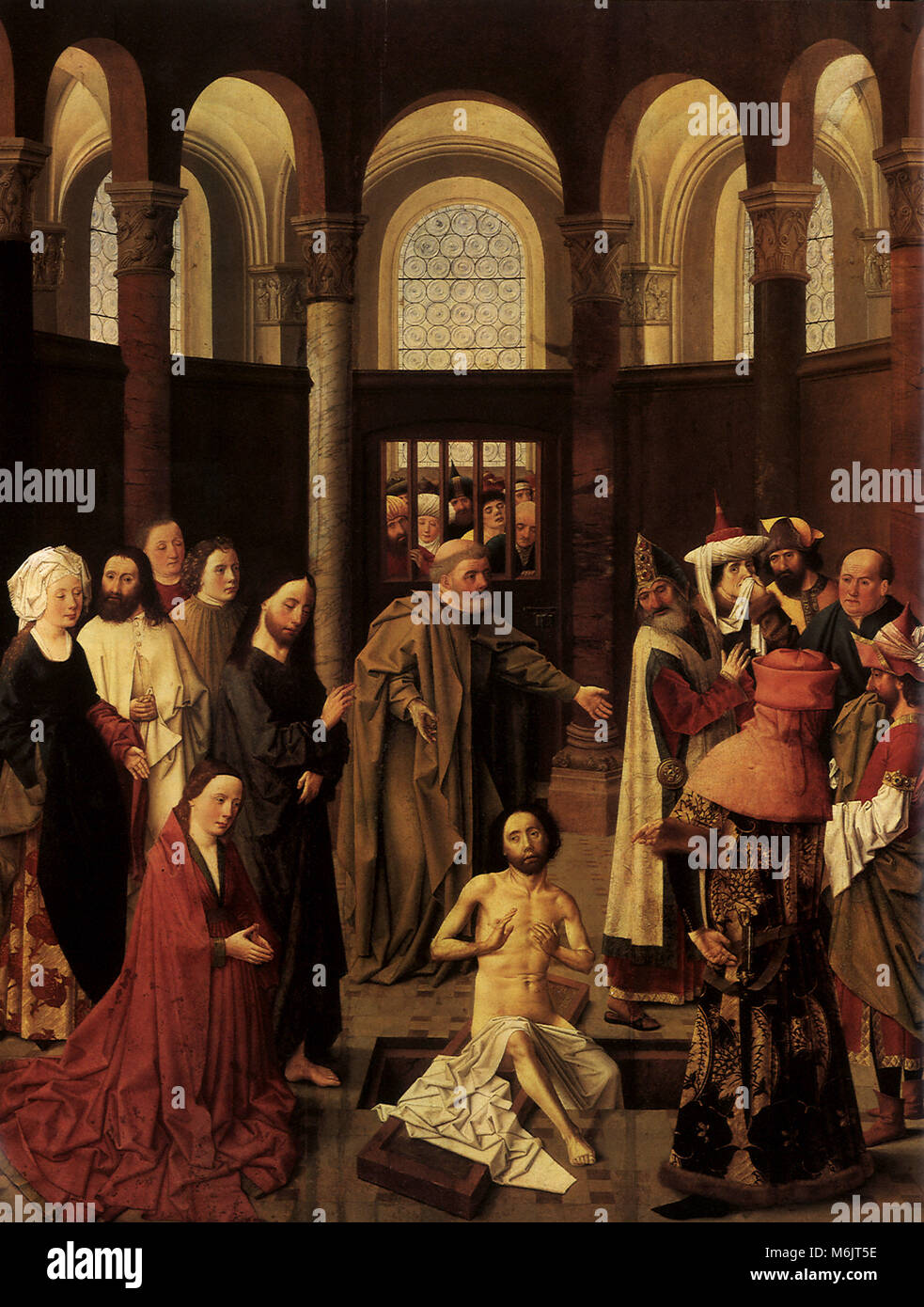 La Resurrección de Lázaro, Ouwater, Aelbert van, 1455. Foto de stock