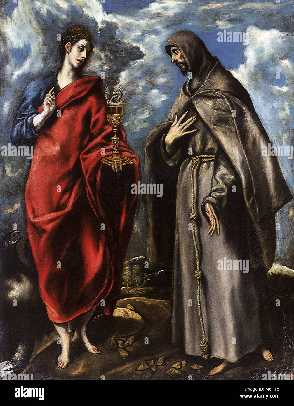 Los santos Juan Evangelista y Francisco, El Greco Domenicos Theotocopo, 1600. Foto de stock