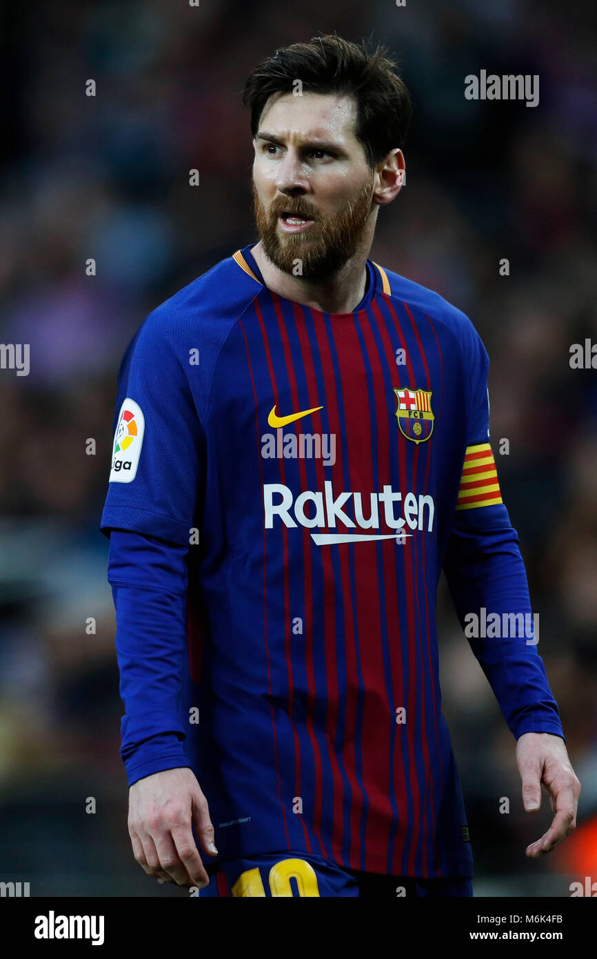 Barcelona, España. D. 4 Mar, 2018. Lionel Messi (Barcelona) fútbol/ Soccer : Español de Primera División "Liga Santander' partido entre el FC Barcelona Atletico de por 1-0 en el estadio Camp
