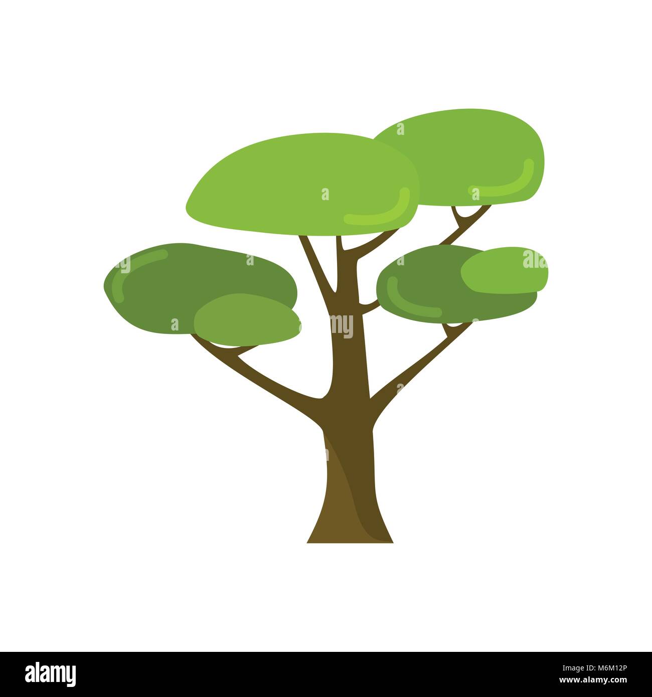 Estilo De Dibujos Animados Arbol Aislado De Plantas Silvestres Ilustracion Vectorial Diseno Grafico Imagen Vector De Stock Alamy