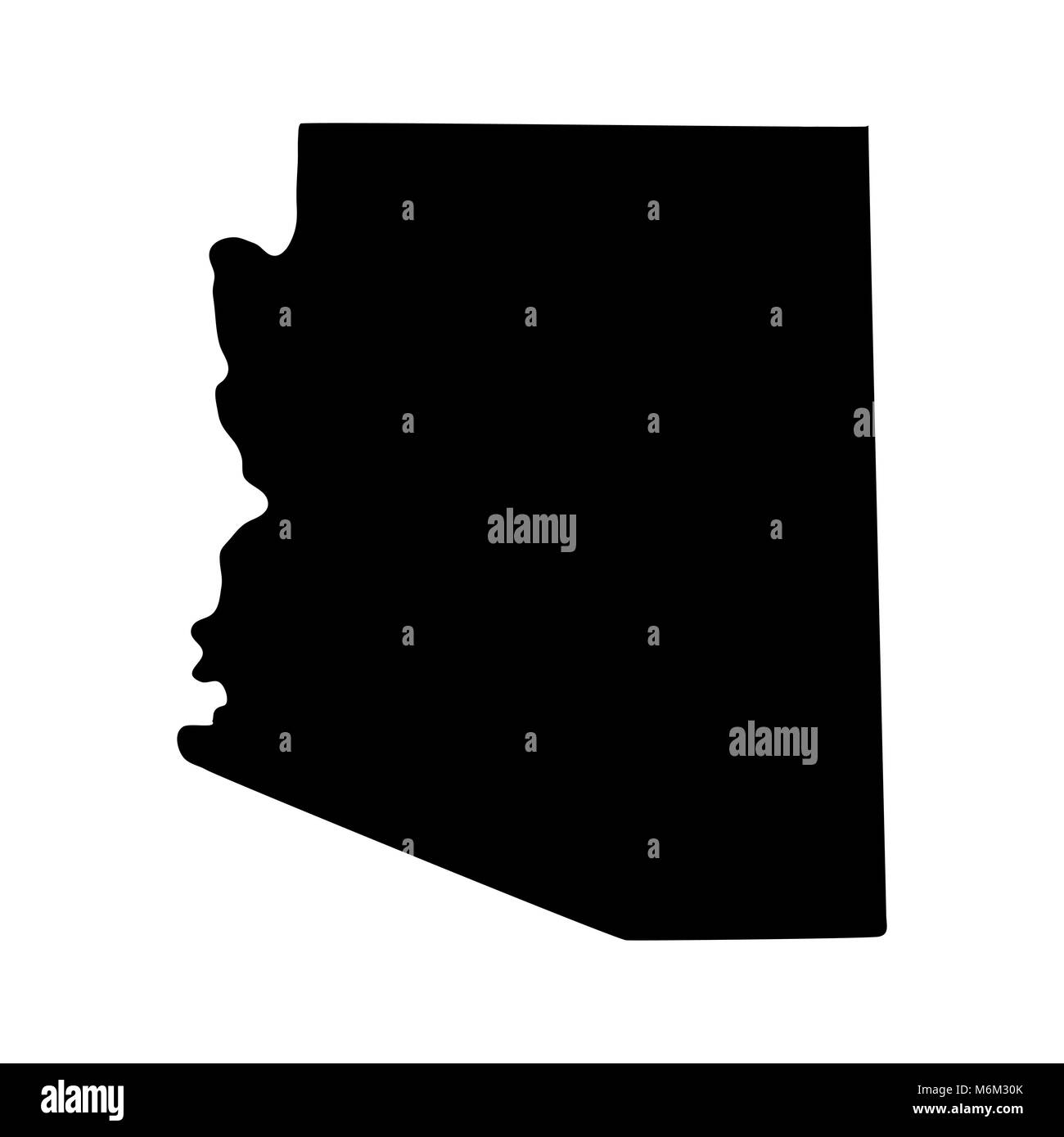 Mapa del estado de Arizona, EE.UU. Ilustración del Vector