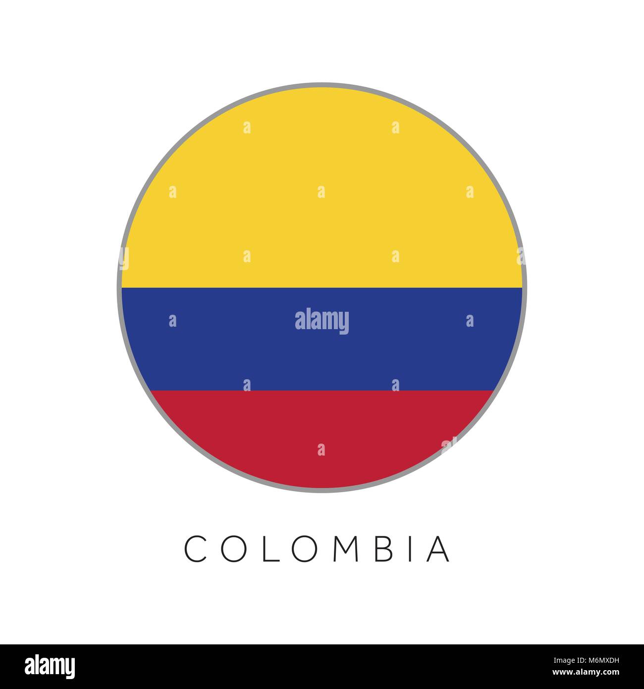 Bandera De Colombia Circulo Redondo Icono Vectorial Imagen Vector De Stock Alamy