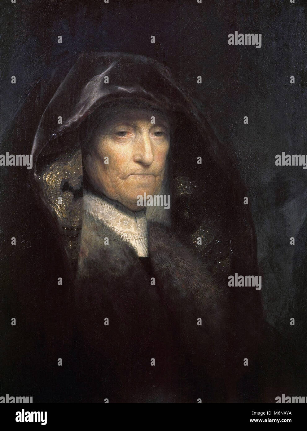 Rembrandt Harmenszoon van Rijn - Una anciana, llamada "La Madre de la Artista' Foto de stock