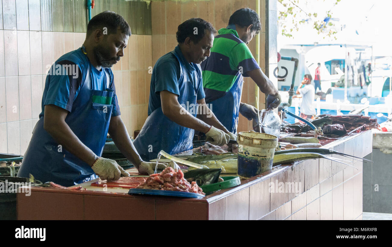 Auf dem Fischmarkt von Malé / Malediven Foto de stock