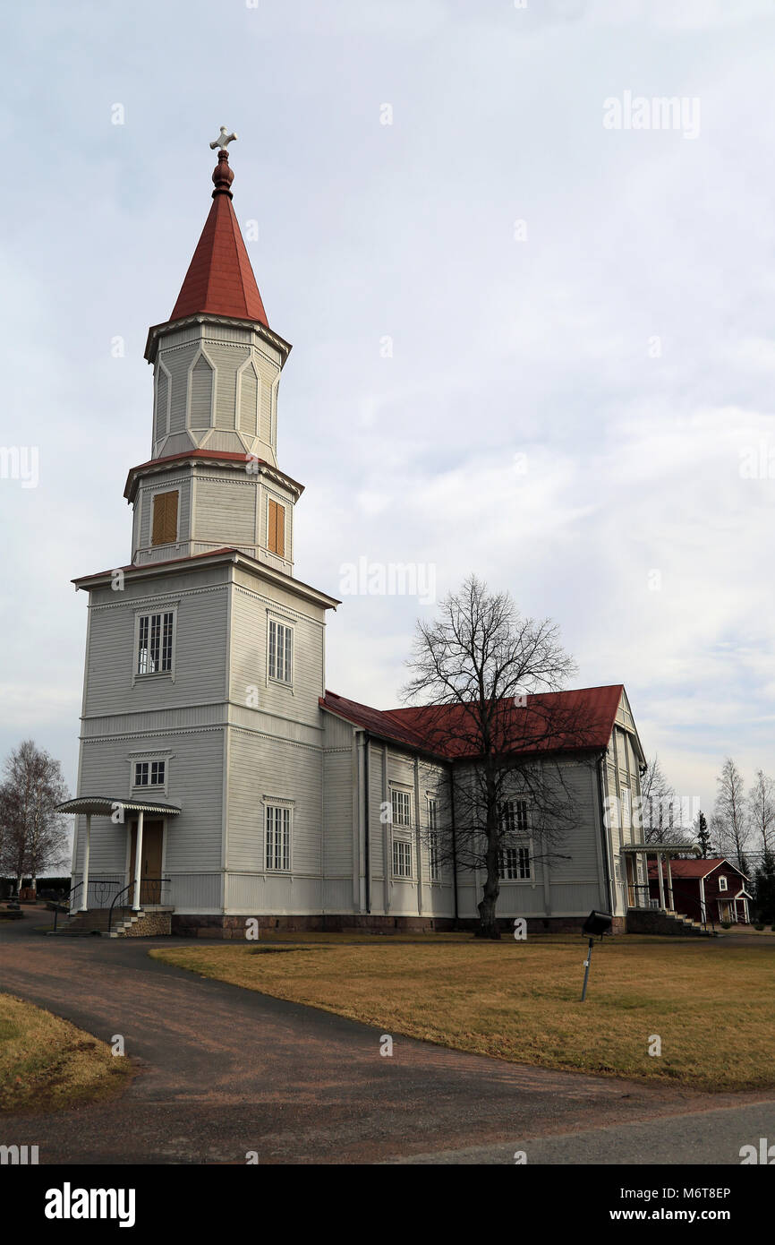 La iglesia de madera de Melilla, Finlandia, fue construido en 1824-25 en forma cruciforme. Foto de stock