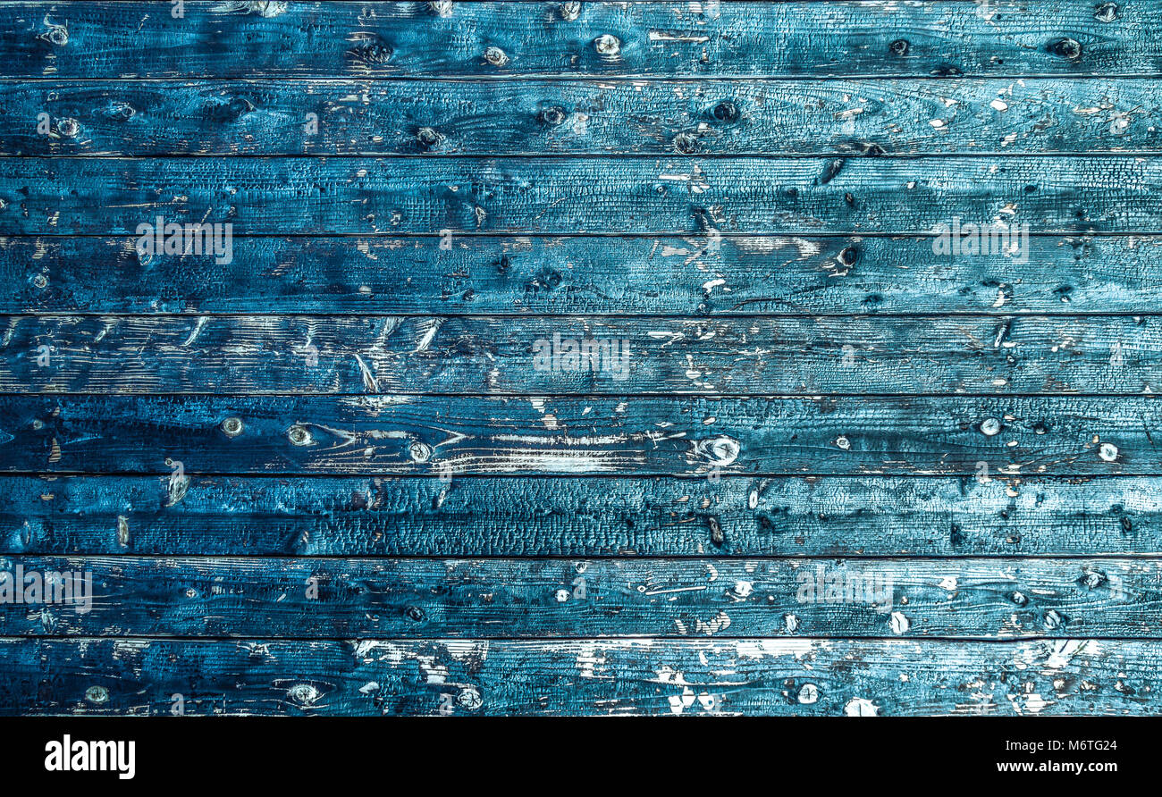 Textura de madera envejecida utilizar como fondo natural. Azul eléctrico. Closeup en old vintage la textura de la madera. Tinte azul. Foto de stock