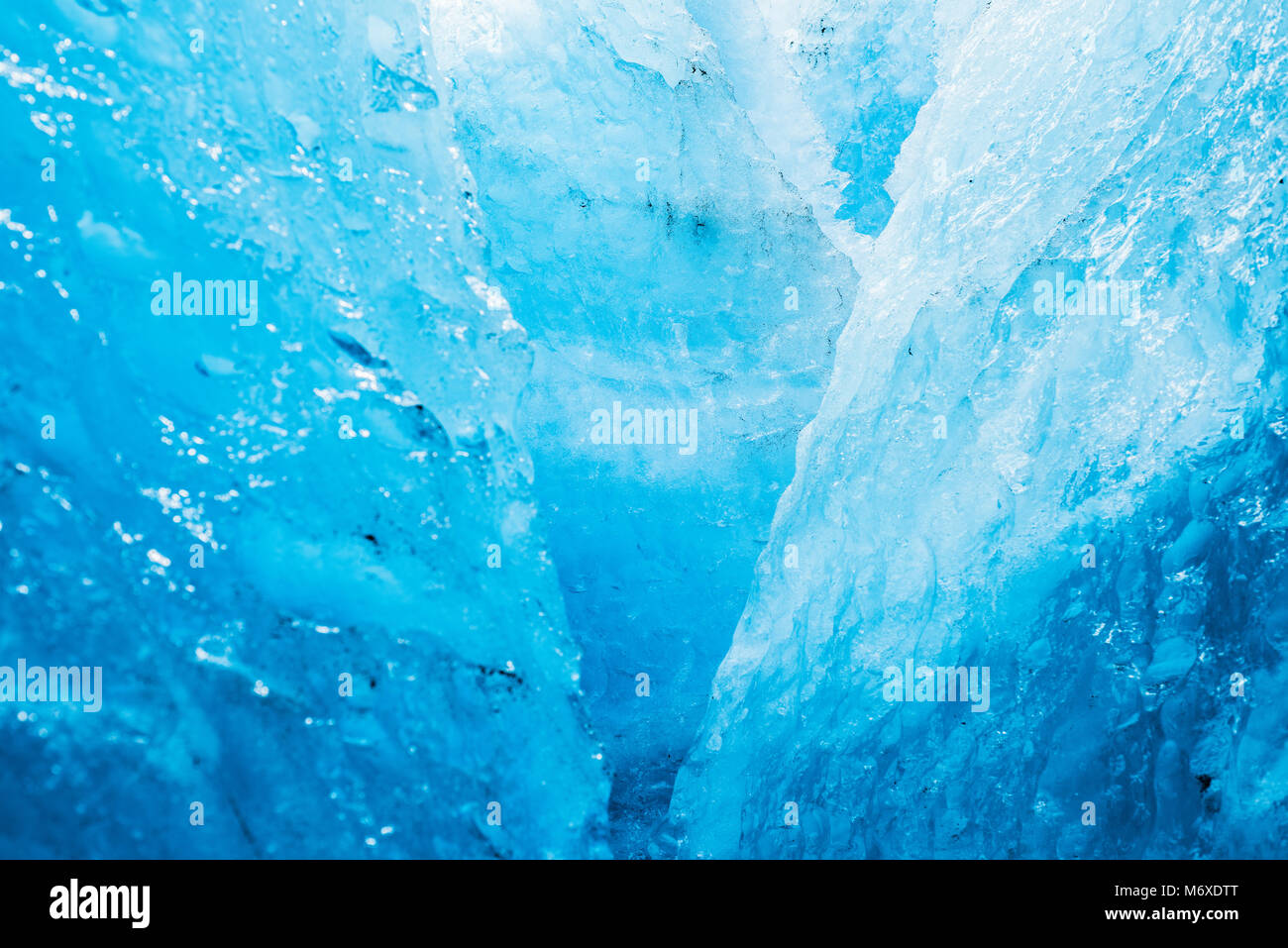 Escalada en Hielo en el glaciar de salida Foto de stock
