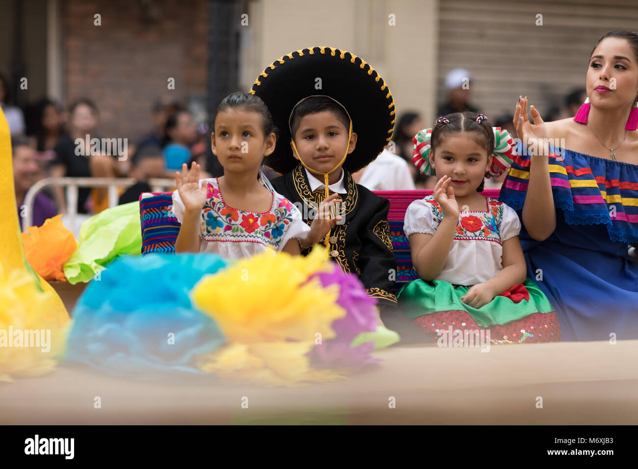 Matamoros, Tamaulipas, México - 24 de febrero de 2018, el Desfile Fiestas Mexicanas es parte de el Charro días de fiesta - Fiestas Mexicanas, una bi-nacional fest Foto de stock