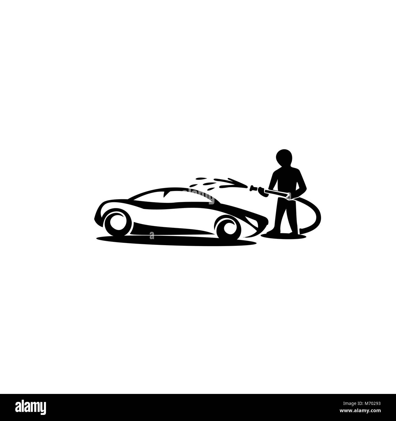 Logotipo mínimos car wash ilustración vectorial Ilustración del Vector