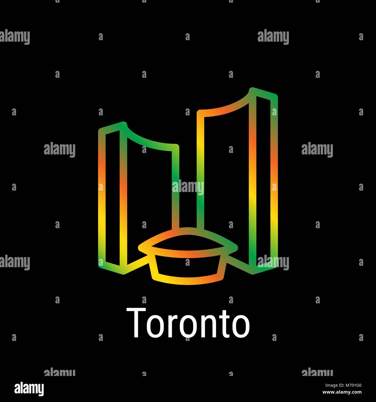 Toronto, Canadá Línea Vector icono Ilustración del Vector