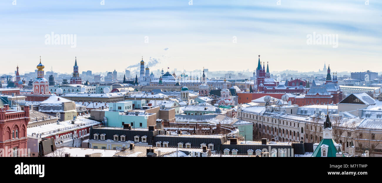 Vista sobre el centro de Moscú. Moscú, Rusia. Foto de stock