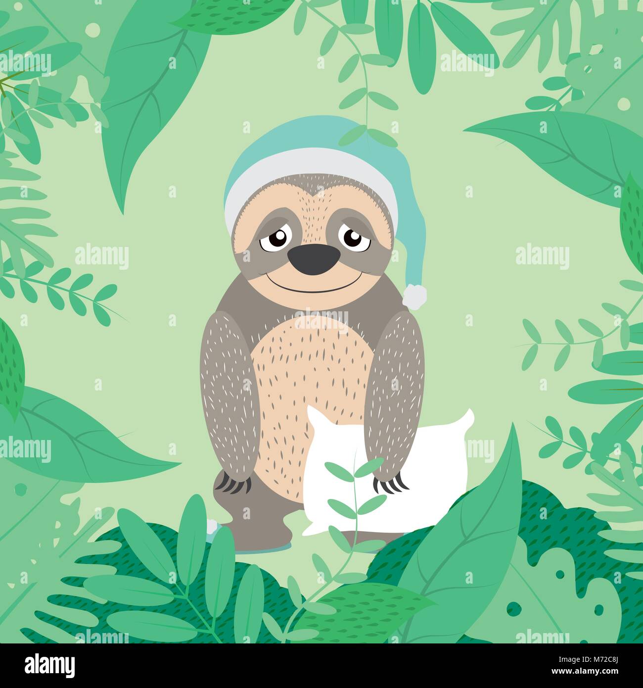 Cute sloth con pijama Ilustración del Vector