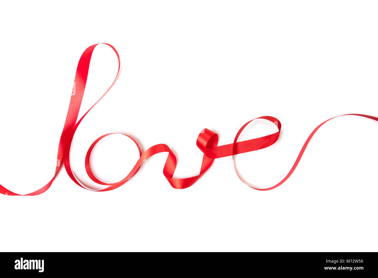 Concepto del día de San Valentín,cintas de amor. Foto de stock