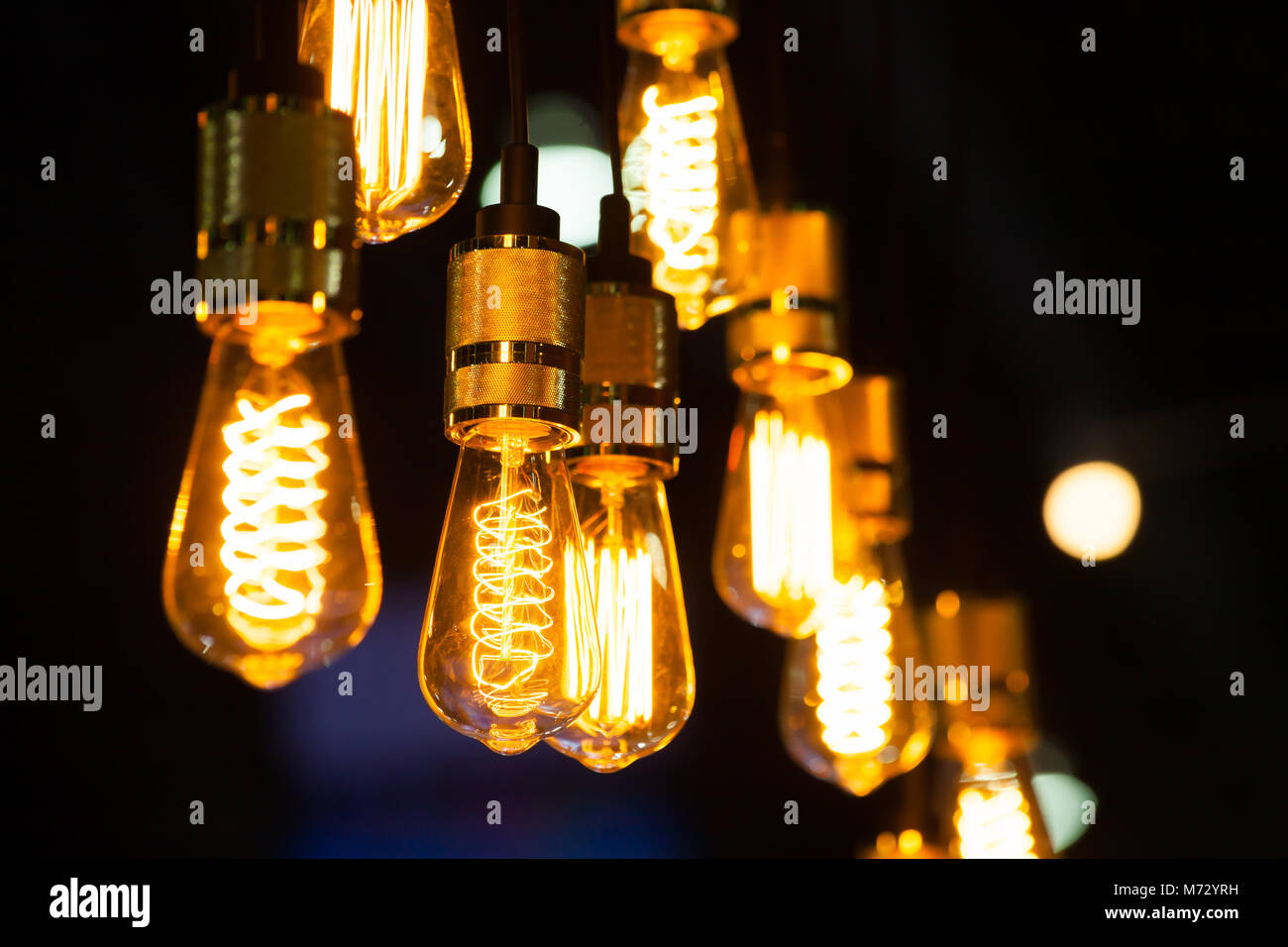 Lámparas vintage a la decoración interior. Foto de stock