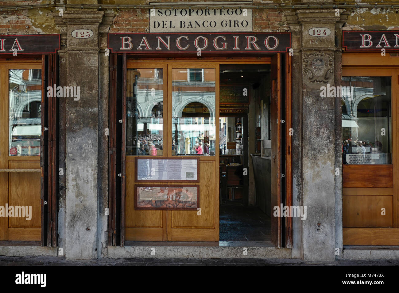 Bancogiro (restaurante/principios de banco), Venecia Foto de stock