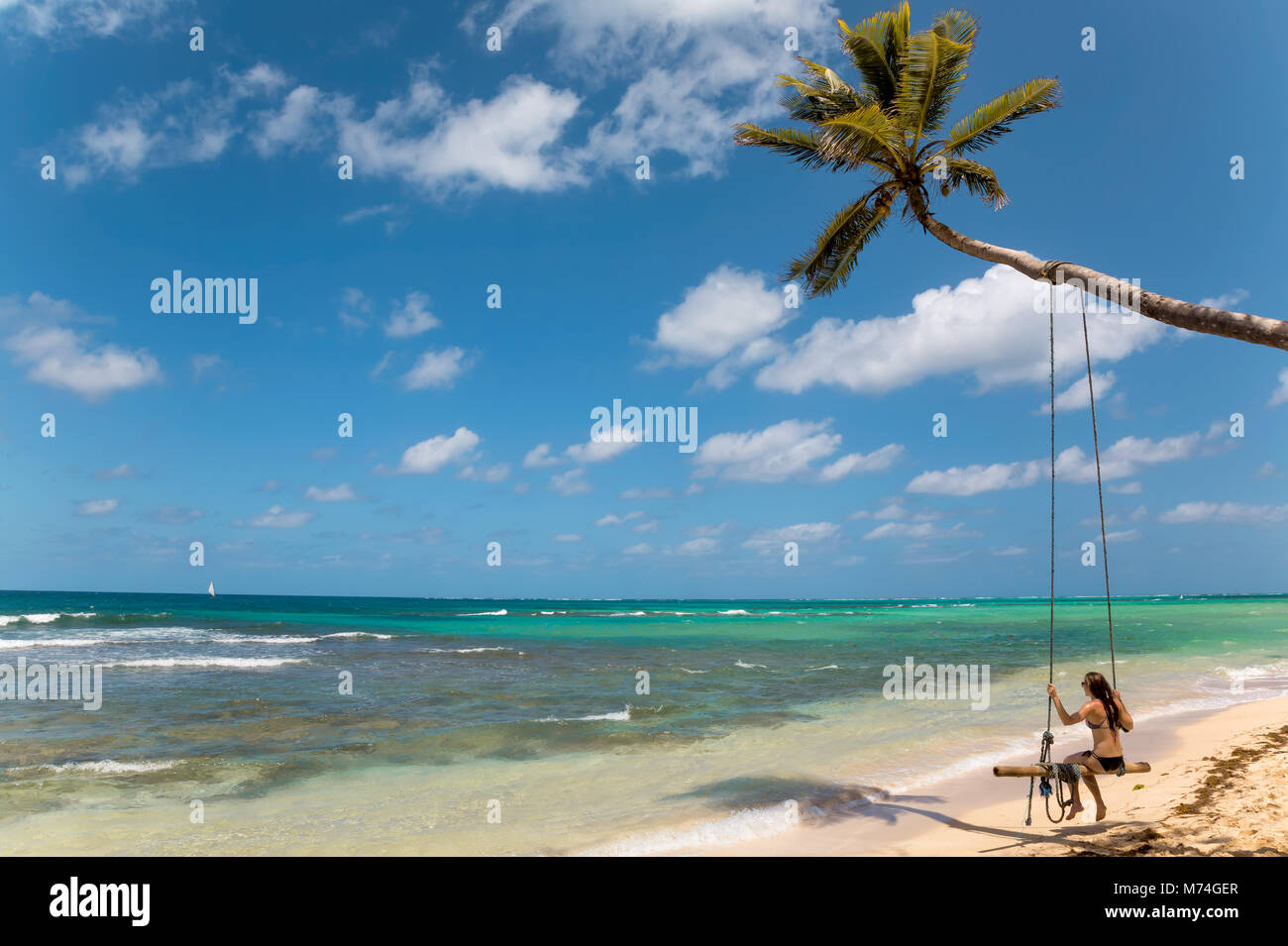 Playa Swing en Little Corn Island Foto de stock
