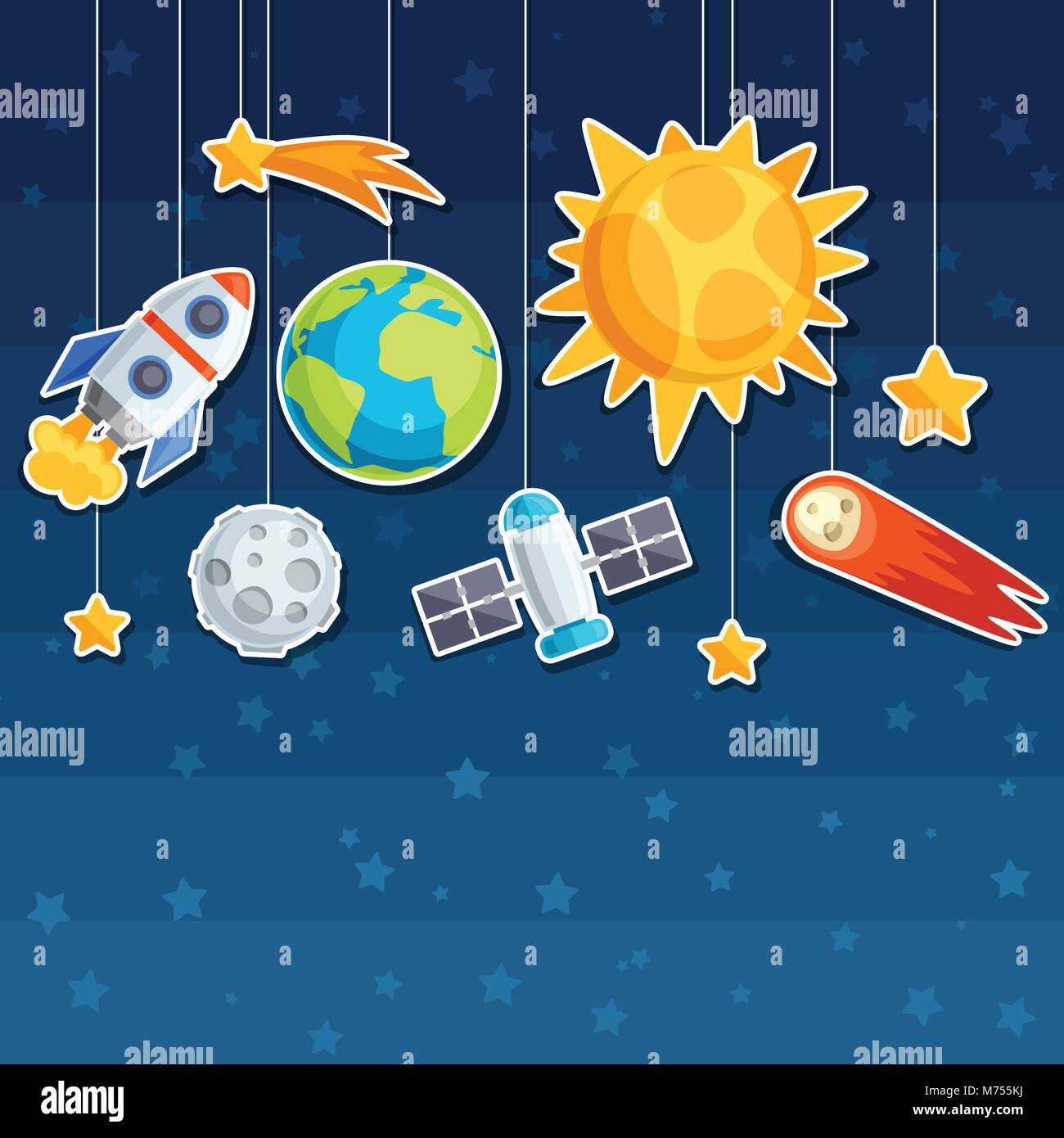 Antecedentes del sistema solar, los planetas y los cuerpos celestes Imagen  Vector de stock - Alamy