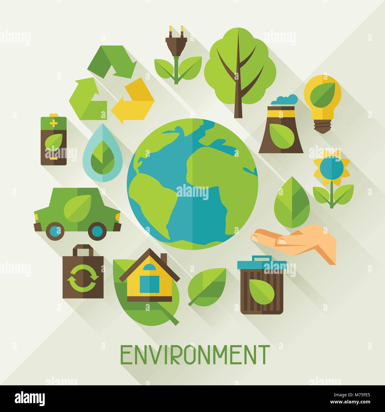 Antecedentes de la ecología con el medio ambiente iconos Imagen Vector de  stock - Alamy