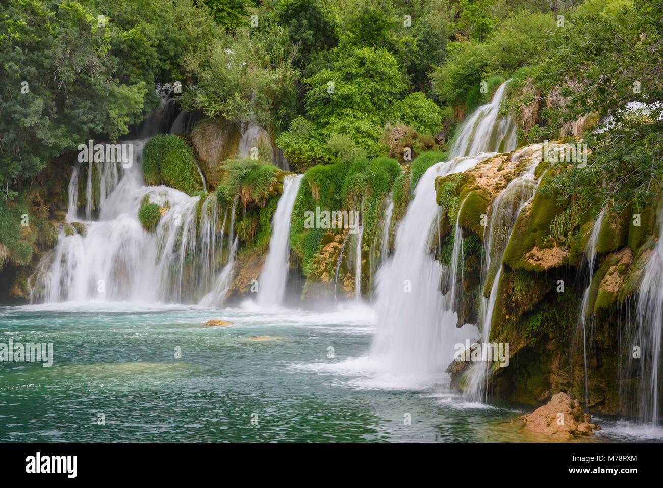 Skradinski Buk, cascadas, Parque Nacional de Krka, Croacia, Europa Foto de stock