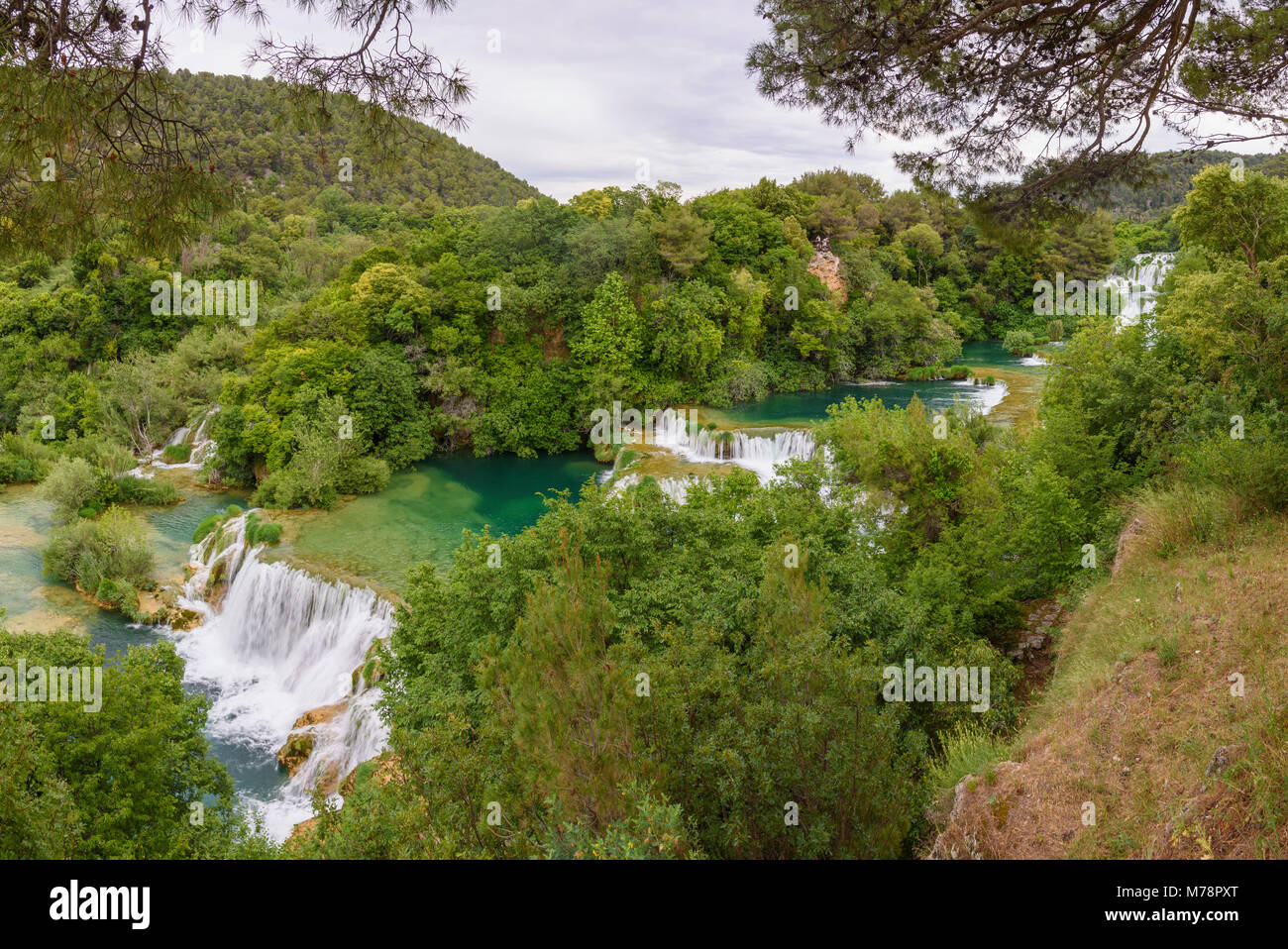Skradinski Buk, cascadas, Parque Nacional de Krka, Croacia, Europa Foto de stock