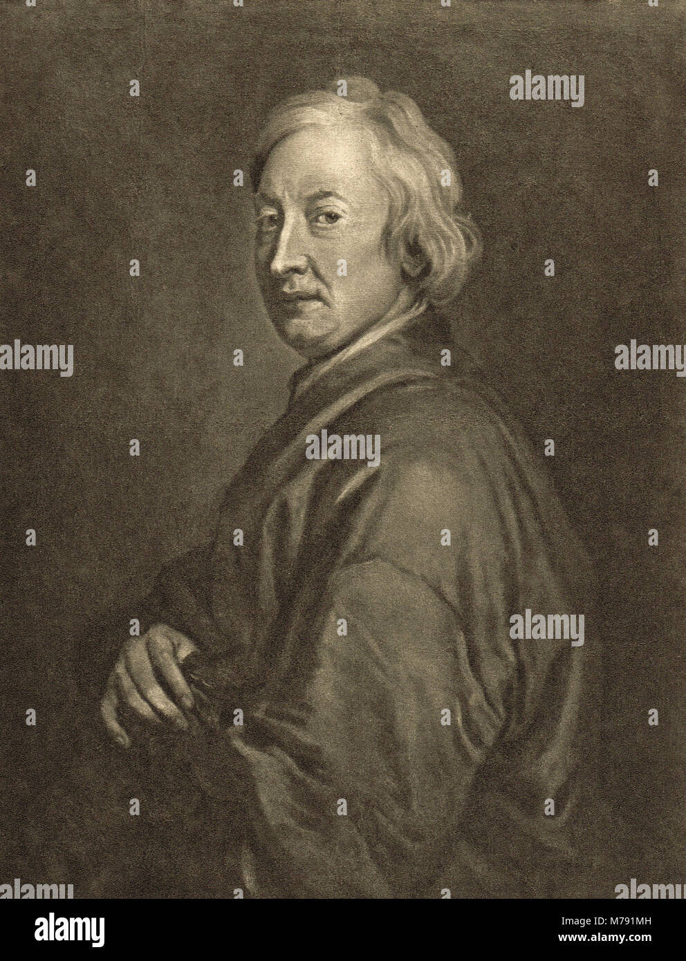John Dryden, Inglaterra primer poeta laureado en 1668 Foto de stock