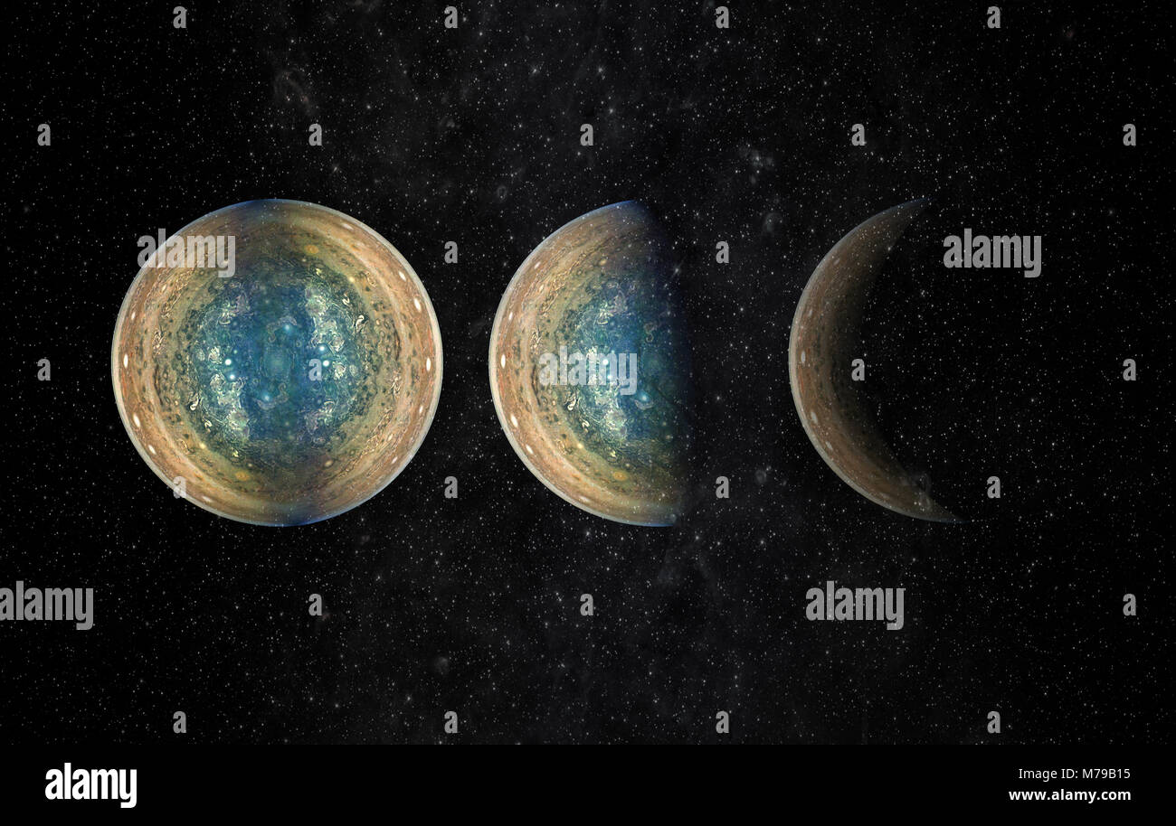 Universo escena con planetas, estrellas y galaxias en la exploración del espacio ultraterrestre. (Los elementos de esta imagen proporcionada por la NASA) Foto de stock