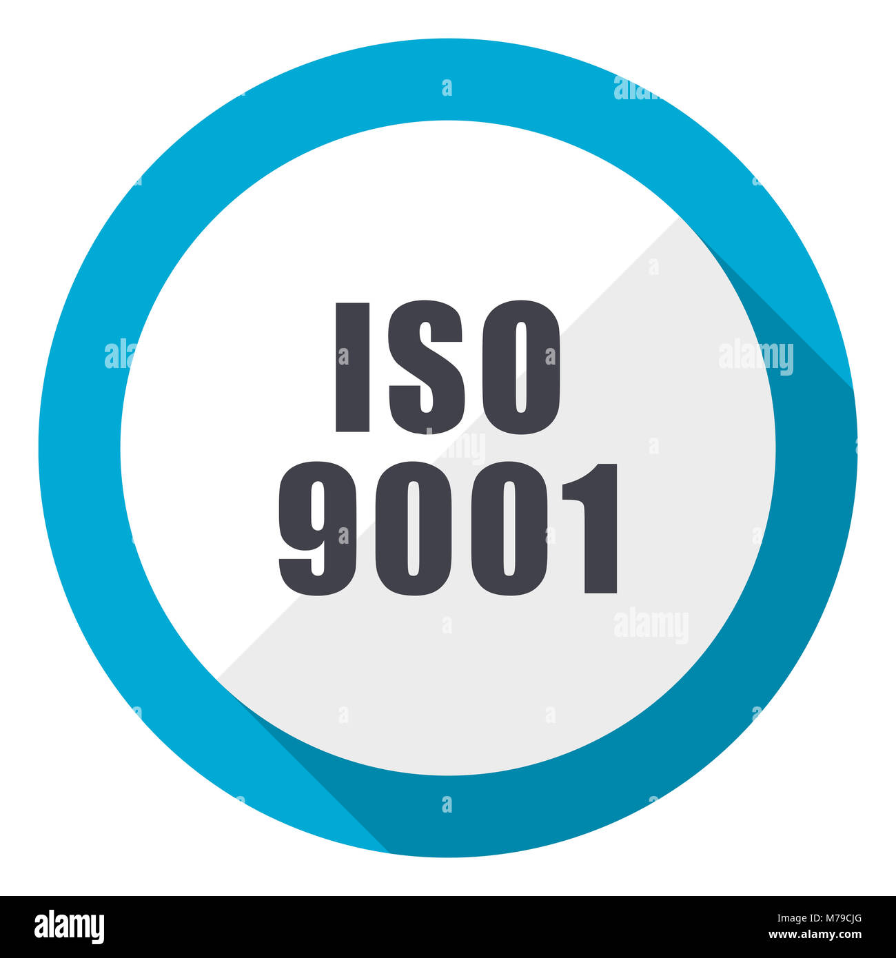 Iso 9001 diseño plano azul icono web Foto de stock